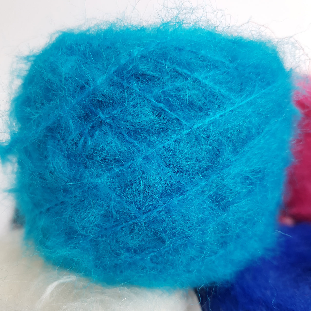 Brushed Mohair Yarn, Kingfisher, 50g Ball